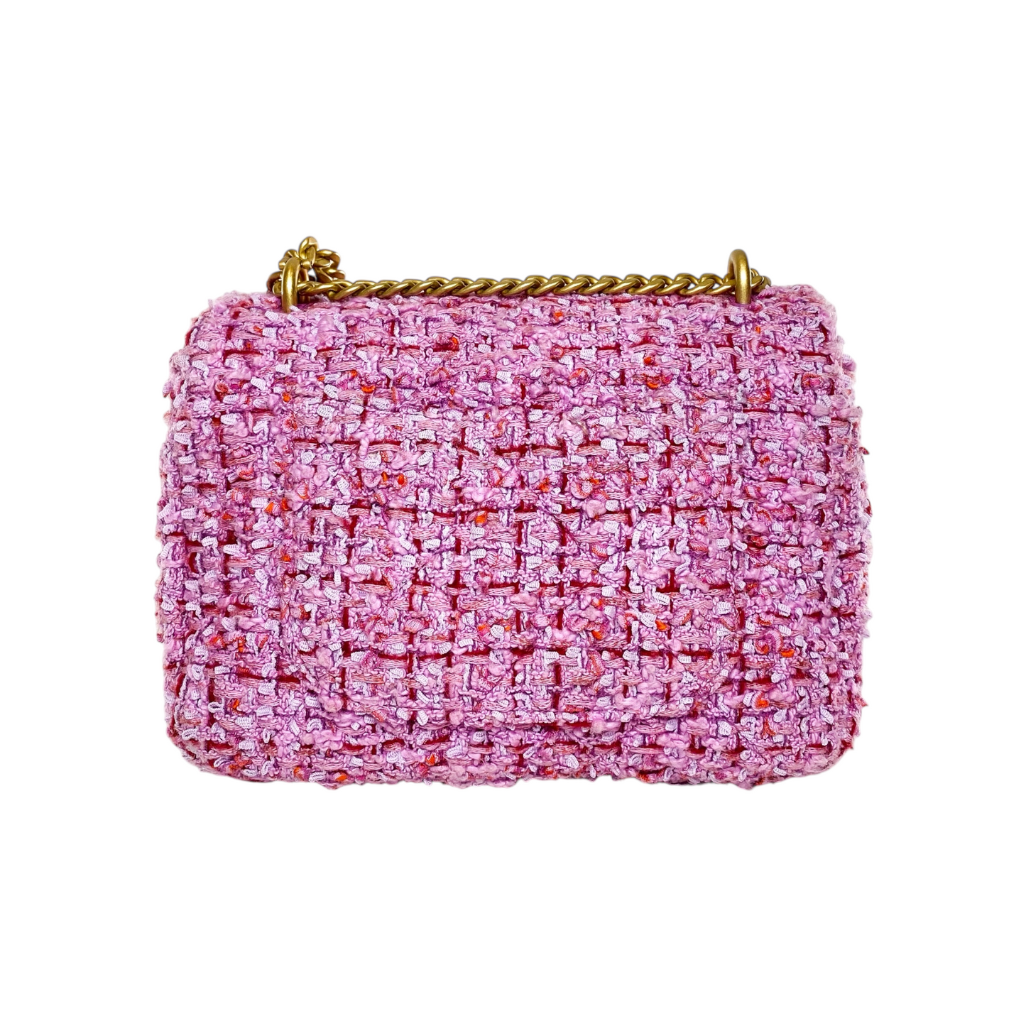 Chanel Pink Tweed Pending CC Mini Square Flap Bag