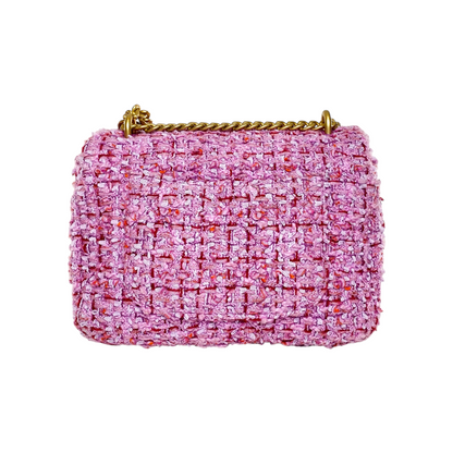 Chanel Pink Tweed Pending CC Mini Square Flap Bag