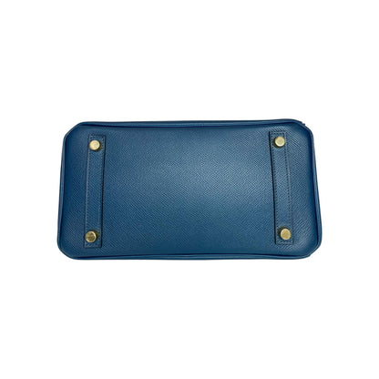 Hermes Birkin 25 Bleu de Prusse Bleu Indigo Noir Epsom Gold Hardware