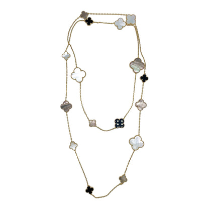 Van Cleef & Arpels 18k Gold Magic Alhambra 16 Motif Necklace