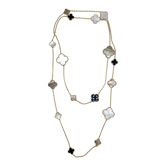 Van Cleef & Arpels 18k Gold Magic Alhambra 16 Motif Necklace