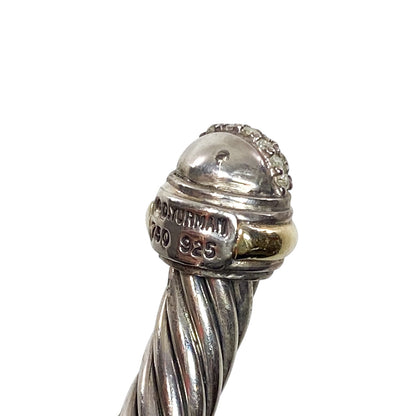 David Yurman Gold Diamond 925 Sterling Silver Cable Cuff