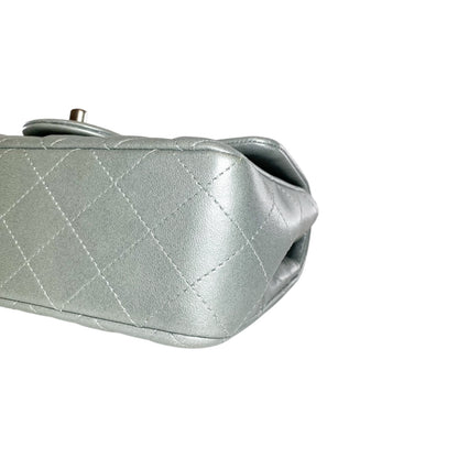 Chanel Metallic Silver Mini Rectangle