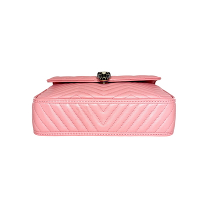 Bvlgari Pink Serpenti Forever Chevron Belt Bag