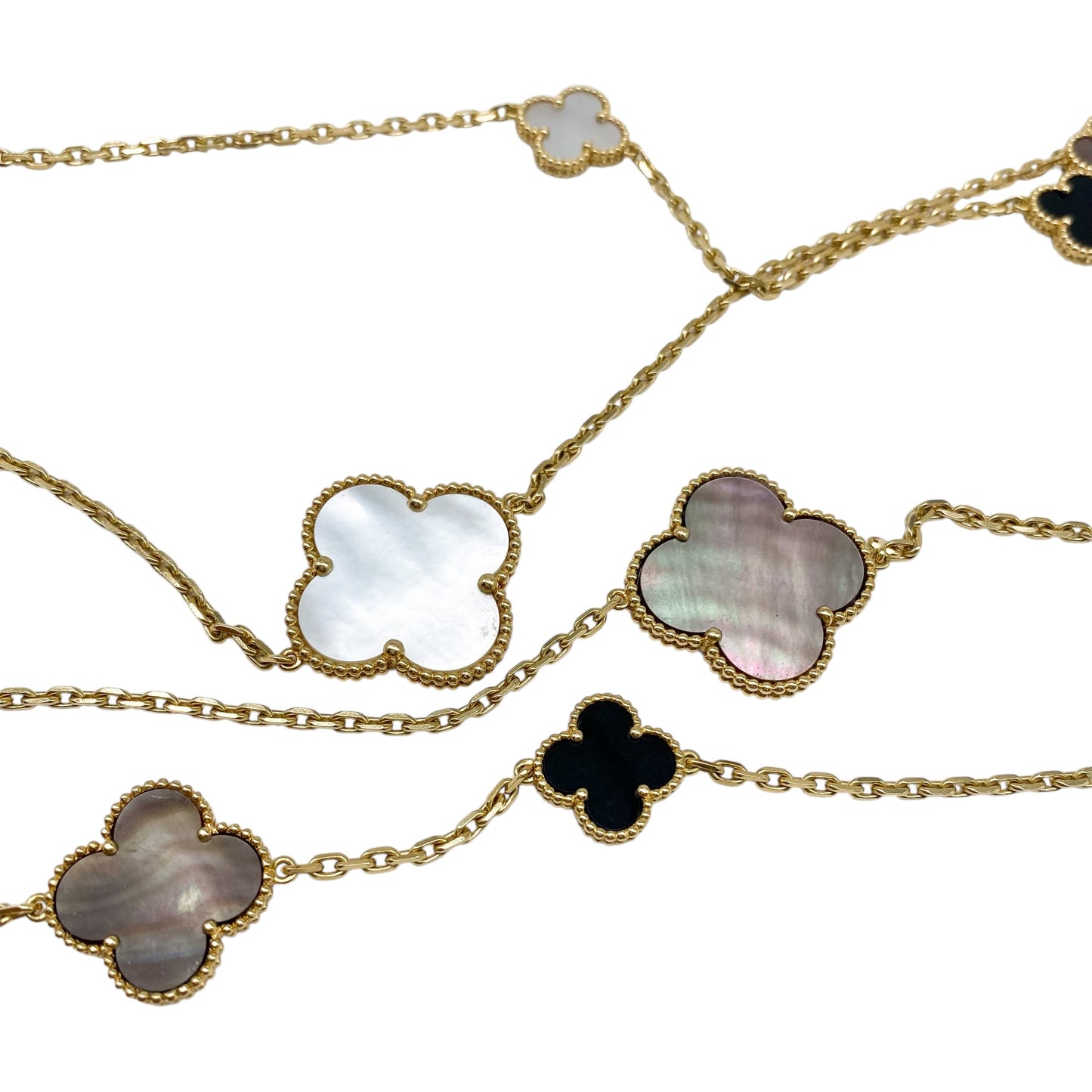 Van Cleef & Arpels 18k Gold Magic Alhambra 16 Motif Necklace