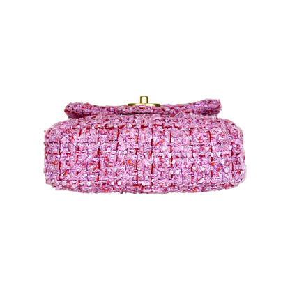 Chanel Pink Tweed Pending CC Mini Square Flap Bag