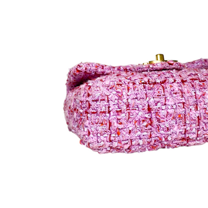Chanel Pink Tweed Pending CC Mini Square Flap Bag