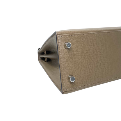 Hermes Kelly 25 Etoupe Biscuit & Alezan Epsom Palladium Hardware