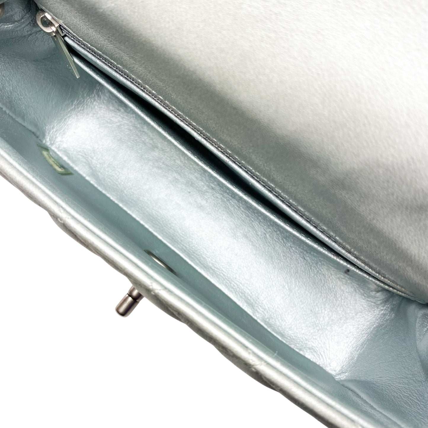 Chanel Metallic Silver Mini Rectangle