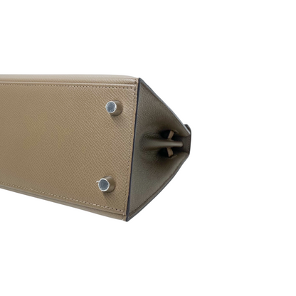 Hermes Kelly 25 Etoupe Biscuit & Alezan Epsom Palladium Hardware