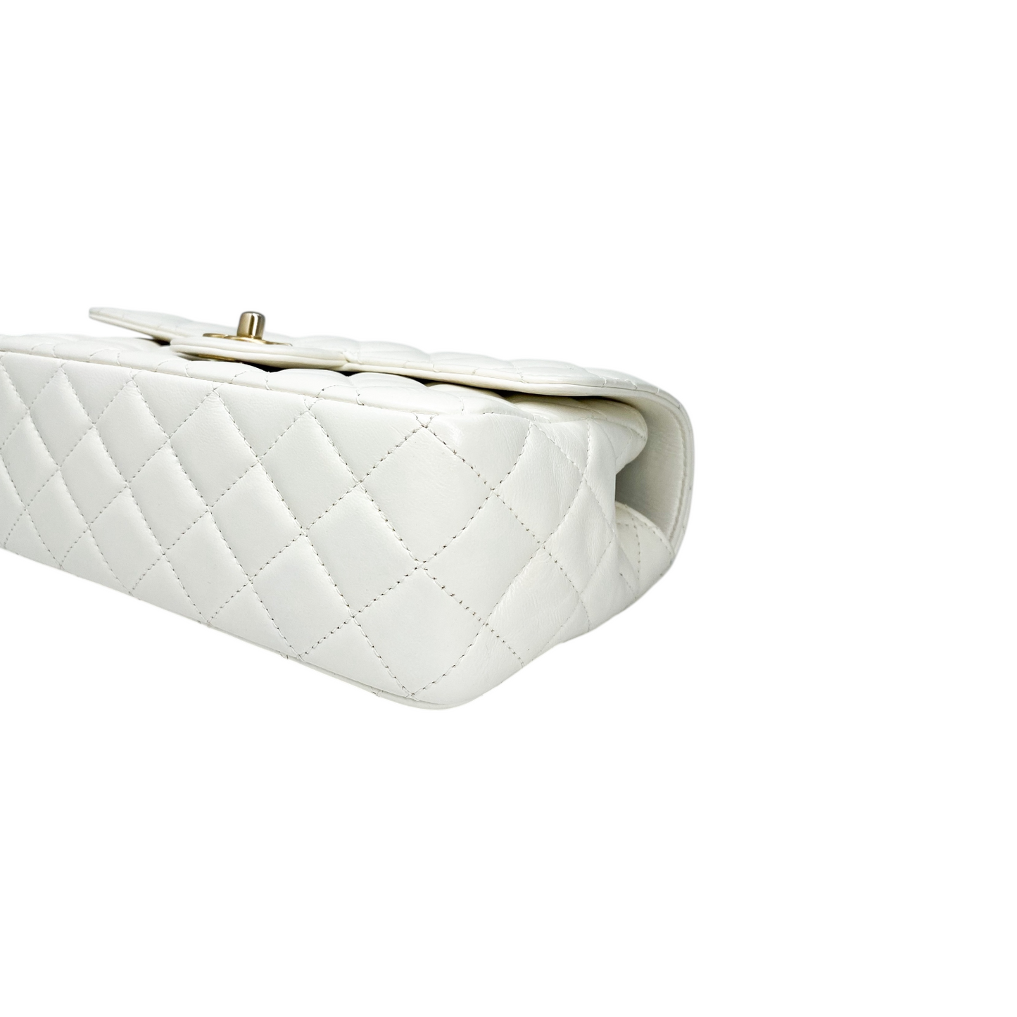 Chanel White Small Top Handle Flap Bag