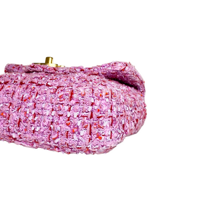 Chanel Pink Tweed Pending CC Mini Square Flap Bag