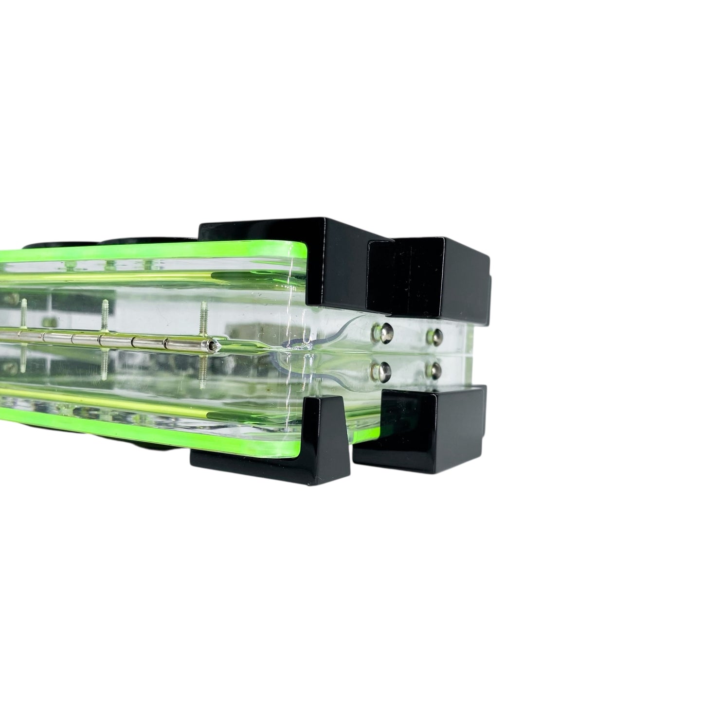 Chanel Green Black Plexiglass Boy Lego Clutch Bag