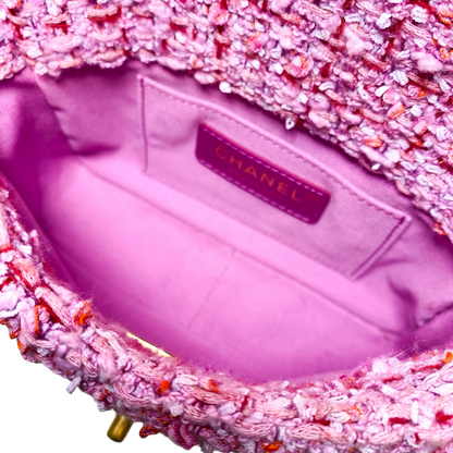 Chanel Pink Tweed Pending CC Mini Square Flap Bag