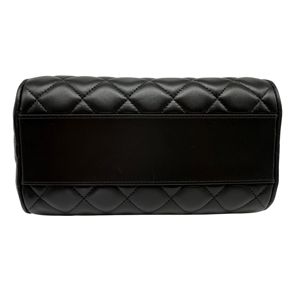 Chanel Boston Bolide Black Bag with Laser Label Acrylic Handle