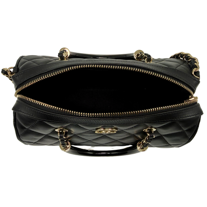 Chanel Boston Bolide Black Bag with Laser Label Acrylic Handle