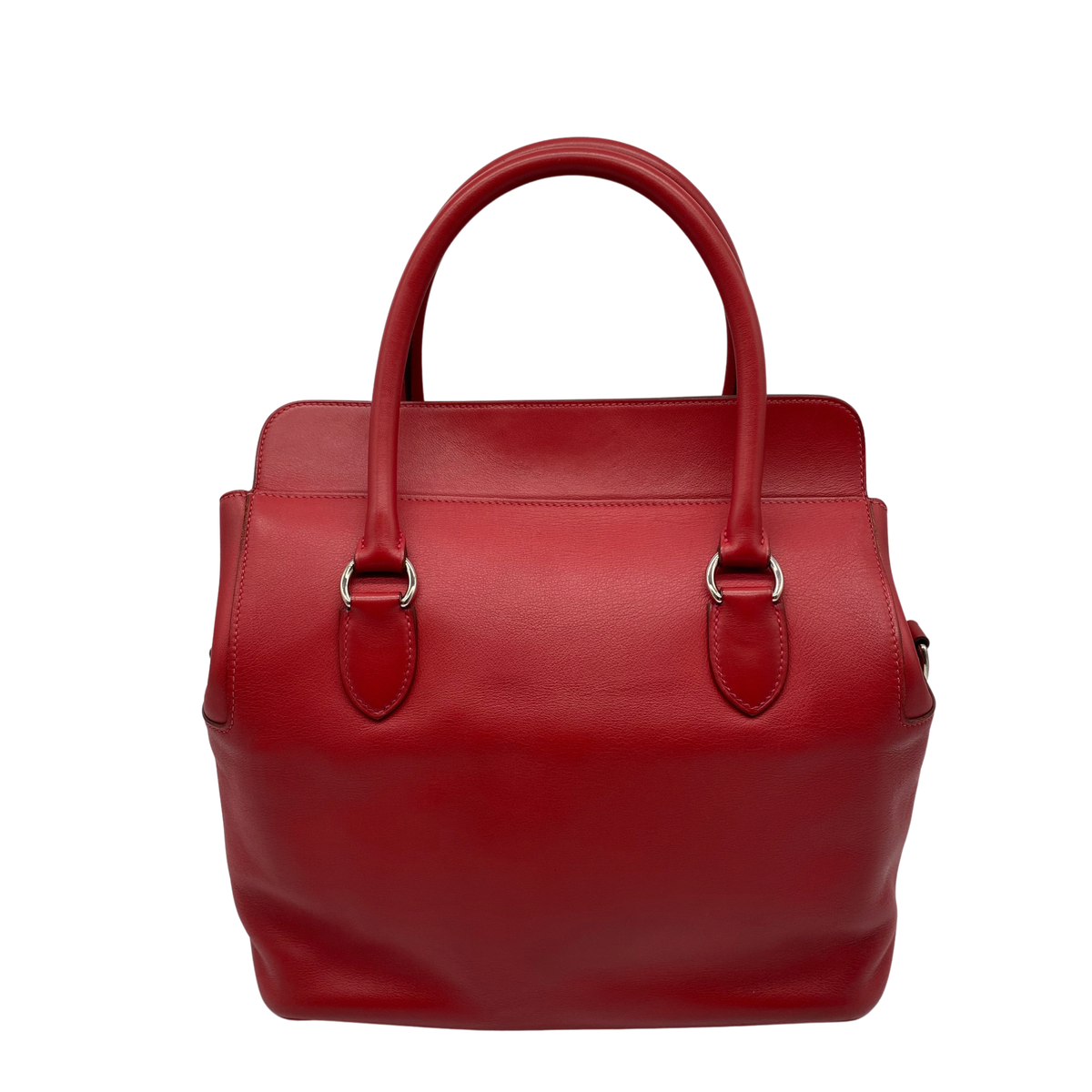 Hermes Rouge Casaque Swift Leather Toolbox 26cm Palladium Hardware