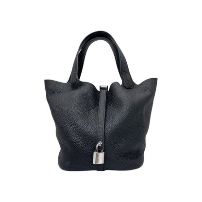 Hermes Picotin 22 Black Clemence Palladium Hardware
