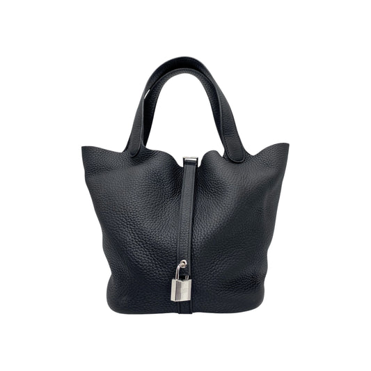 Hermes Picotin 22 Black Clemence Palladium Hardware