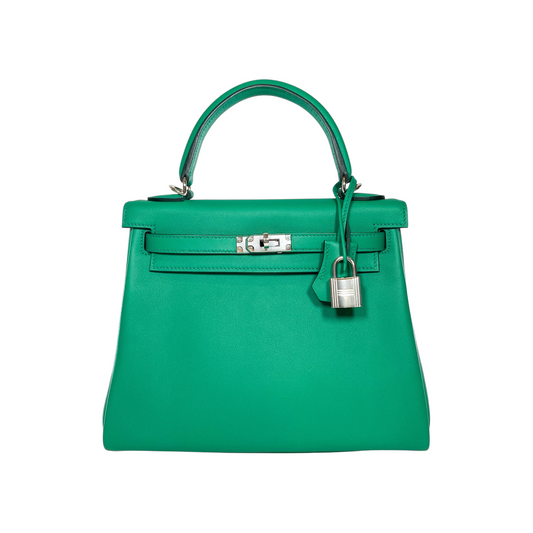 Hermes Kelly 25 Verso Vert Vertigo Bleu Celeste Swift Palladium Hardware