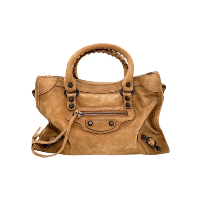 Balenciaga Camel Suede Small City Bag