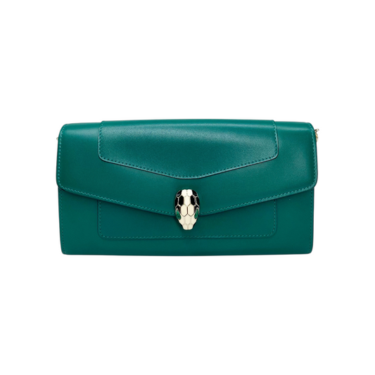 Bvlgari Green Serpenti Forever Wallet on Chain