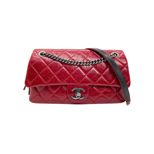 Chanel Red Glazed Duo Color Flap Bag