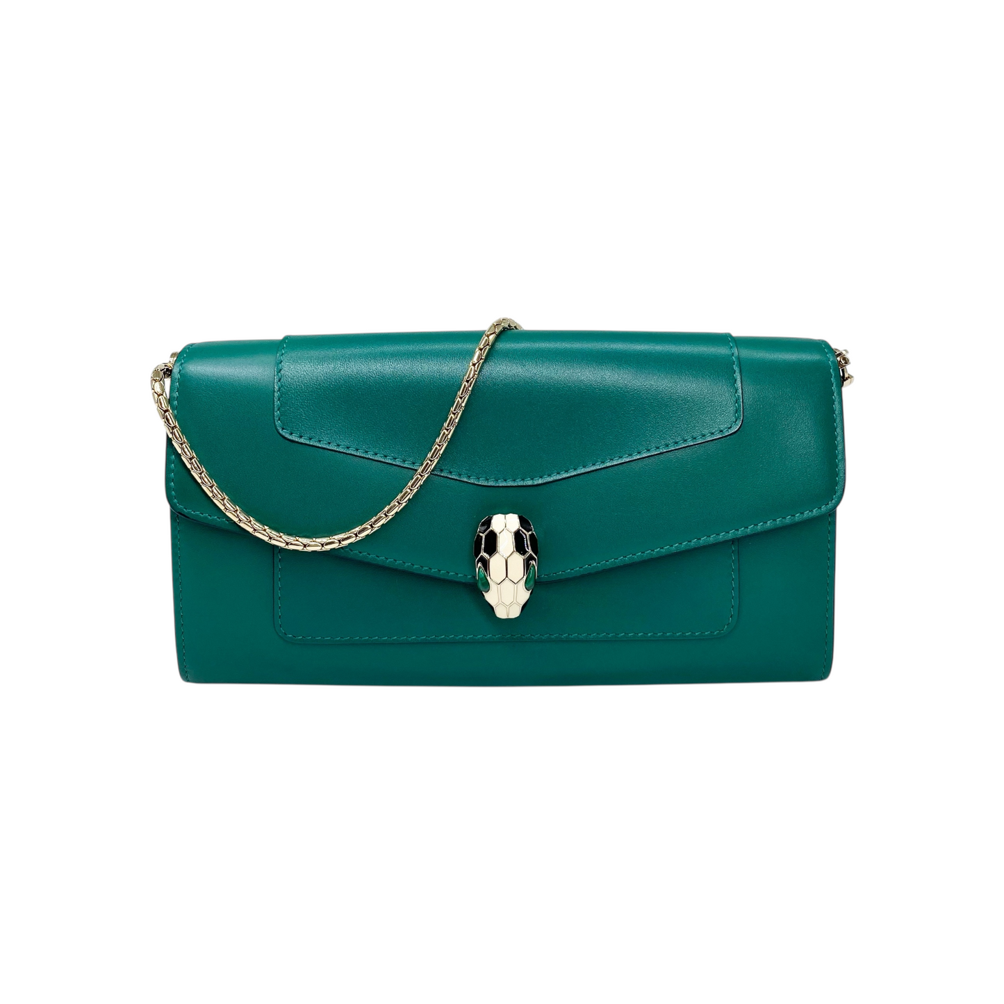 Bvlgari Green Serpenti Forever Wallet on Chain