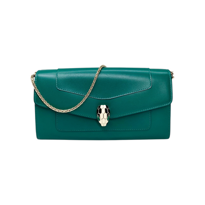 Bvlgari Green Serpenti Forever Wallet on Chain