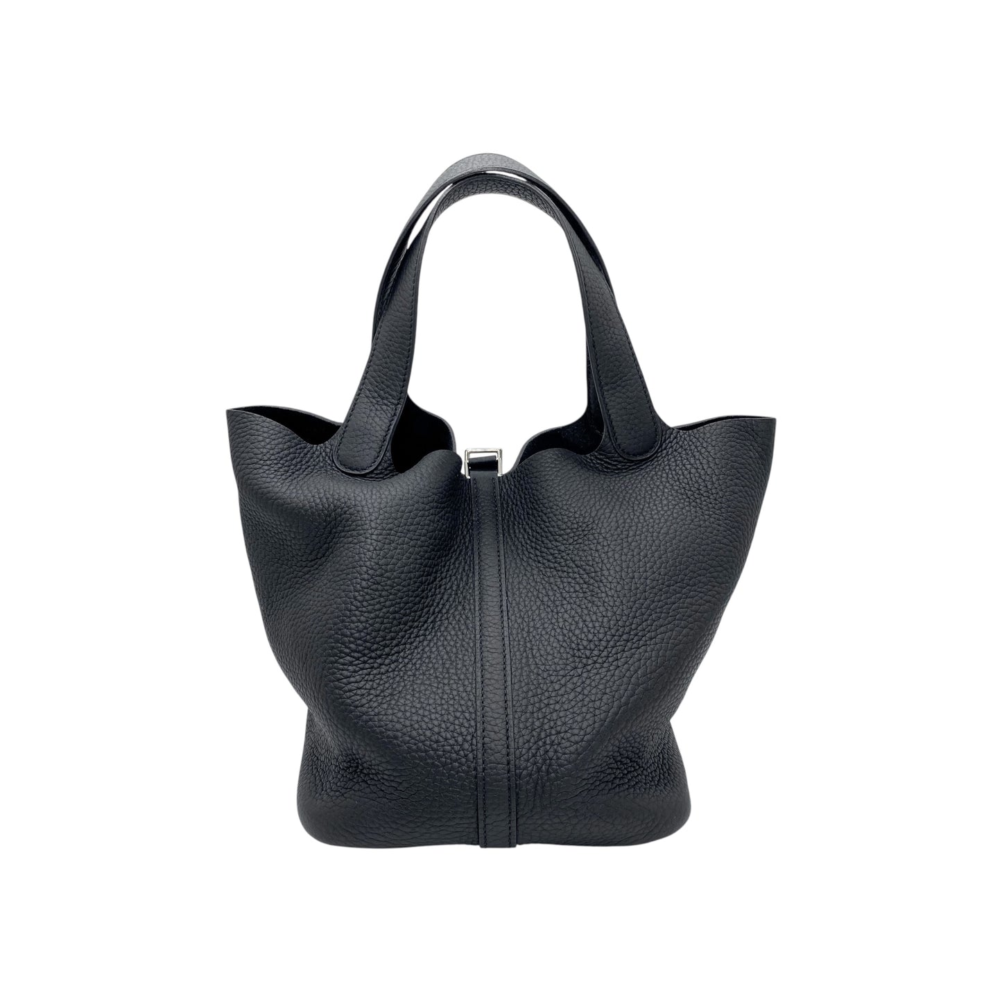 Hermes Picotin 22 Black Clemence Palladium Hardware