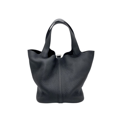 Hermes Picotin 22 Black Clemence Palladium Hardware