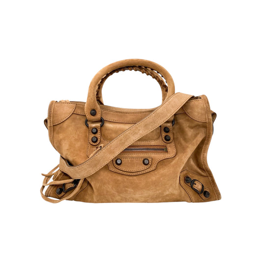 Balenciaga Camel Suede Small City Bag