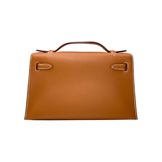 Hermes Kelly Pochette Gold Swift Gold Hardware