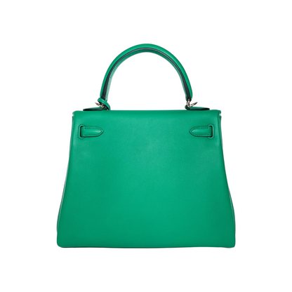 Hermes Kelly 25 Verso Vert Vertigo Bleu Celeste Swift Palladium Hardware
