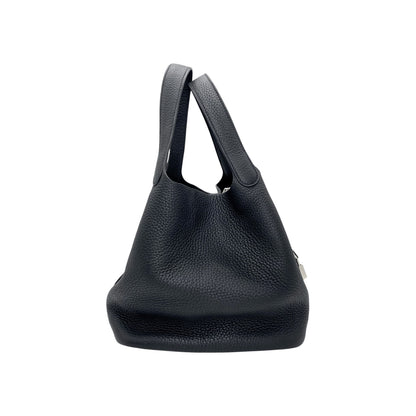 Hermes Picotin 22 Black Clemence Palladium Hardware