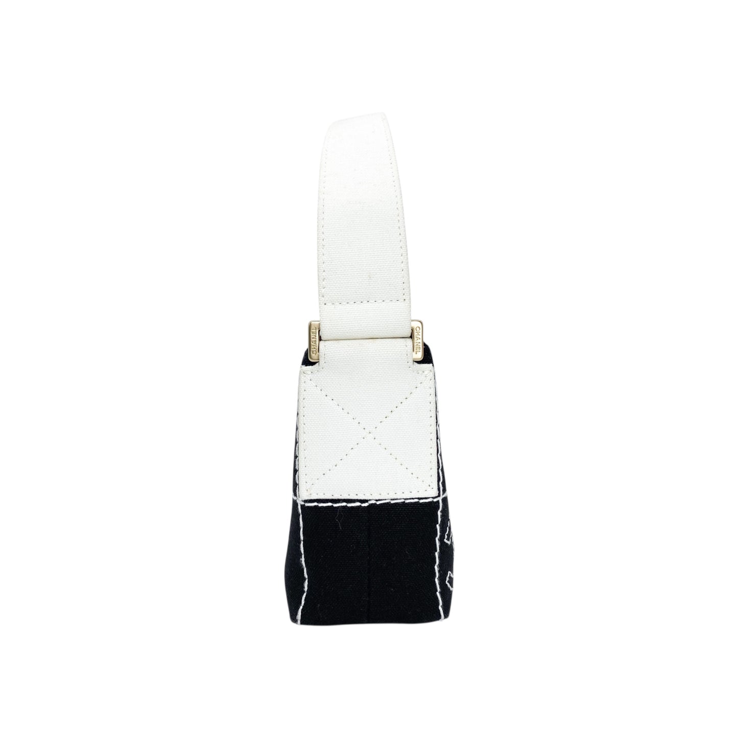 Chanel Black White Vintage Chocolate Bar Bag