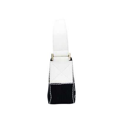 Chanel Black White Vintage Chocolate Bar Bag
