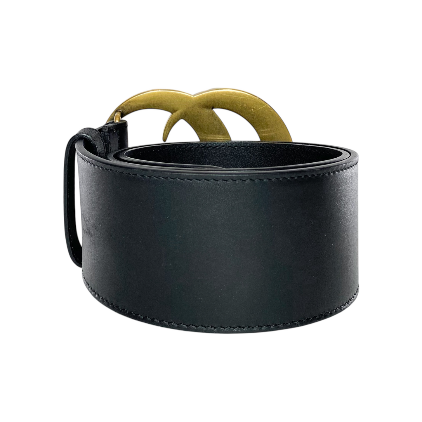 Gucci Extra Wide Black Crystal GG Marmont Belt