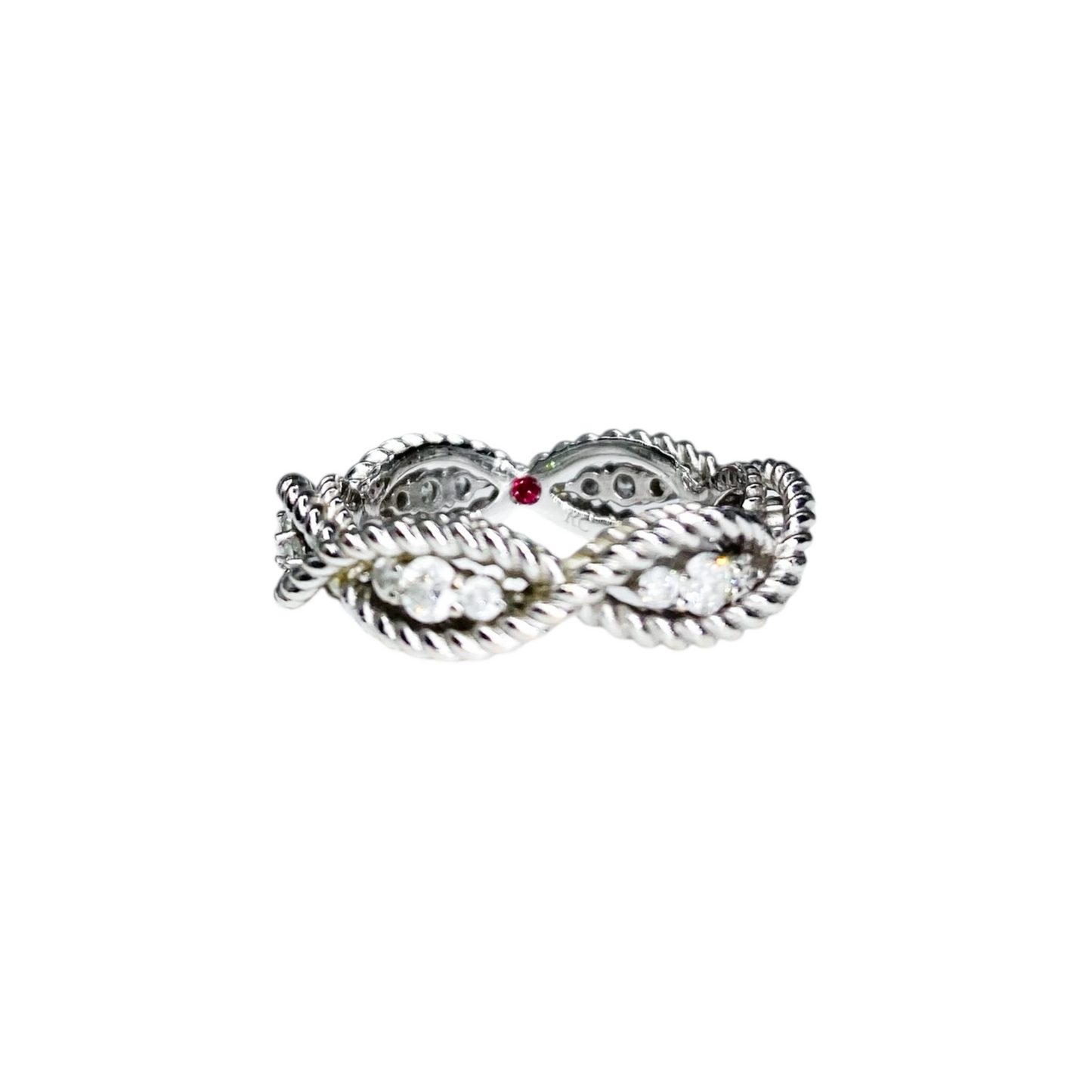 Roberto Coin White Gold Diamond Ruby Inside Ring
