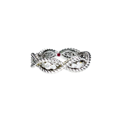 Roberto Coin White Gold Diamond Ruby Inside Ring