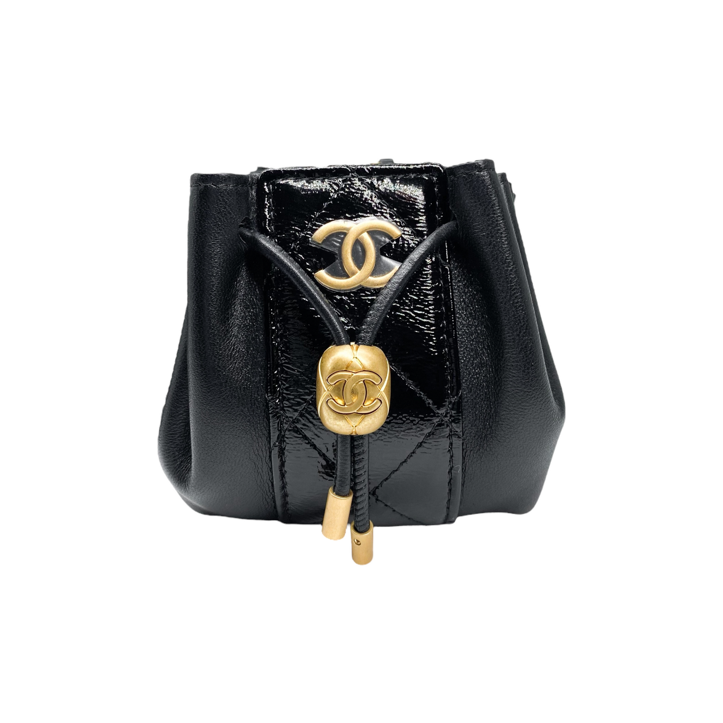 Chanel Black Double Pouch Waist Belt