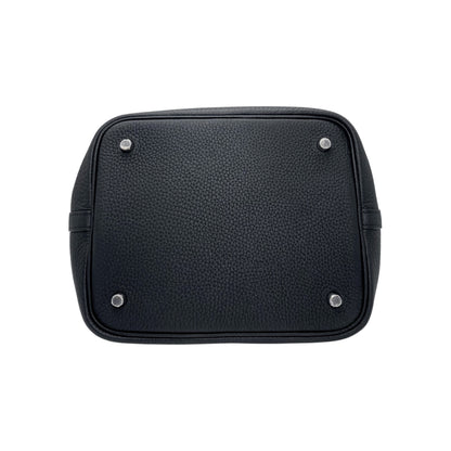 Hermes Picotin 22 Black Clemence Palladium Hardware