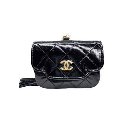 Chanel Black Double Pouch Waist Belt