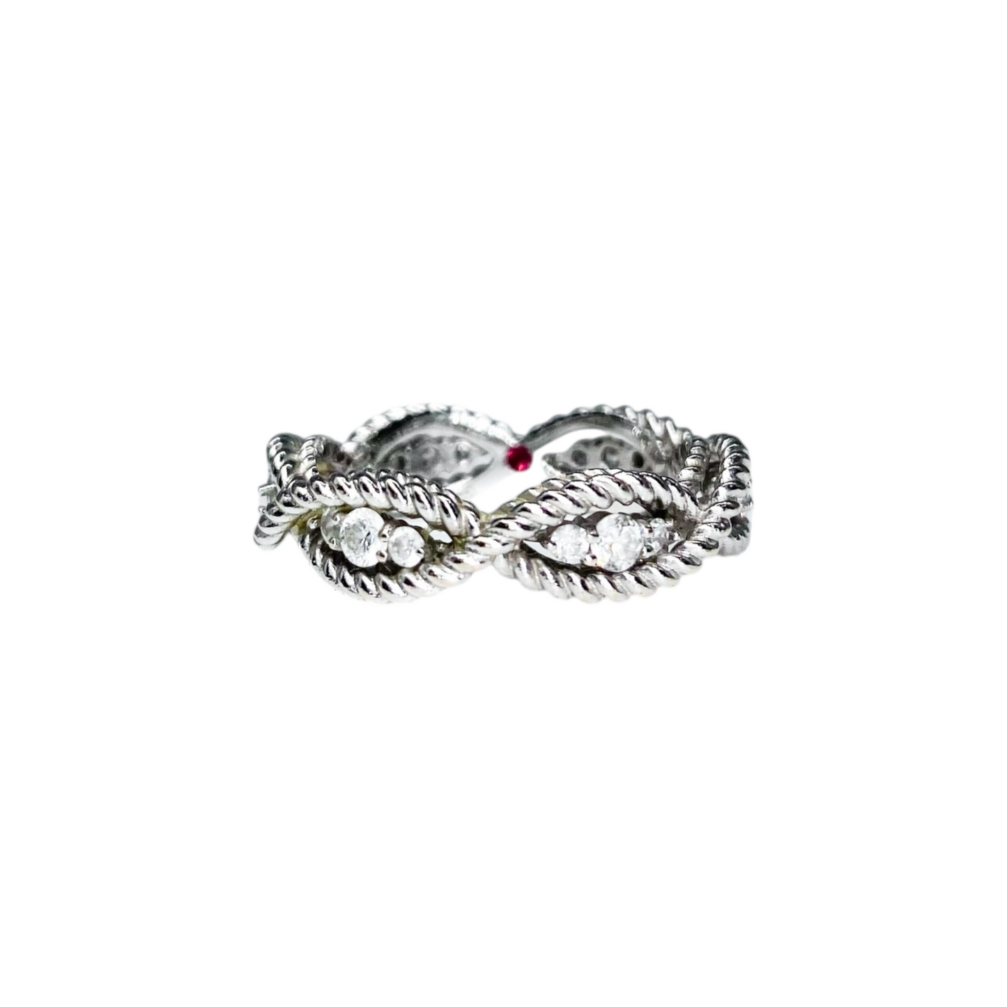 Roberto Coin White Gold Diamond Ruby Inside Ring