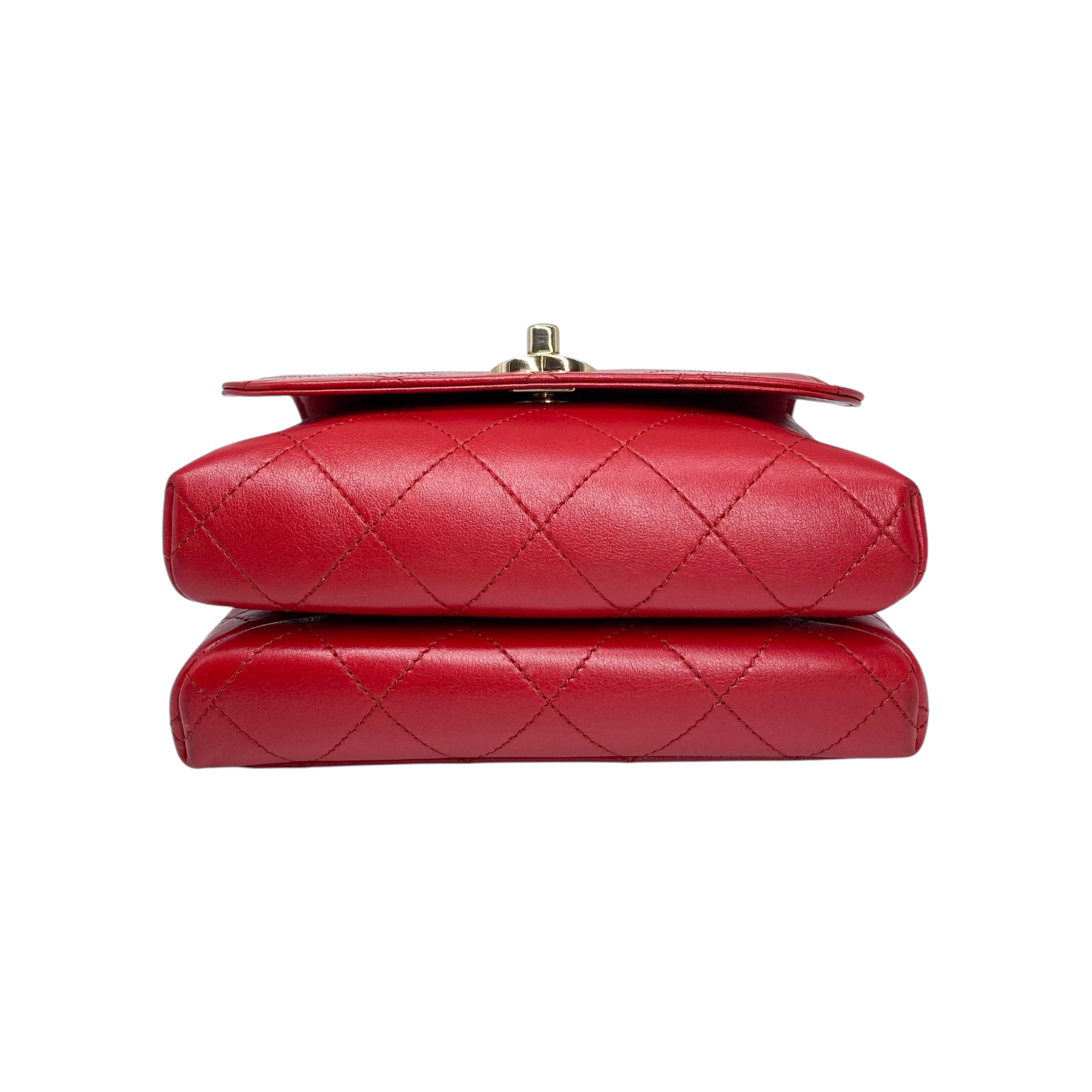 Chanel Red Small Double Pocket Top Handle Flap Bag