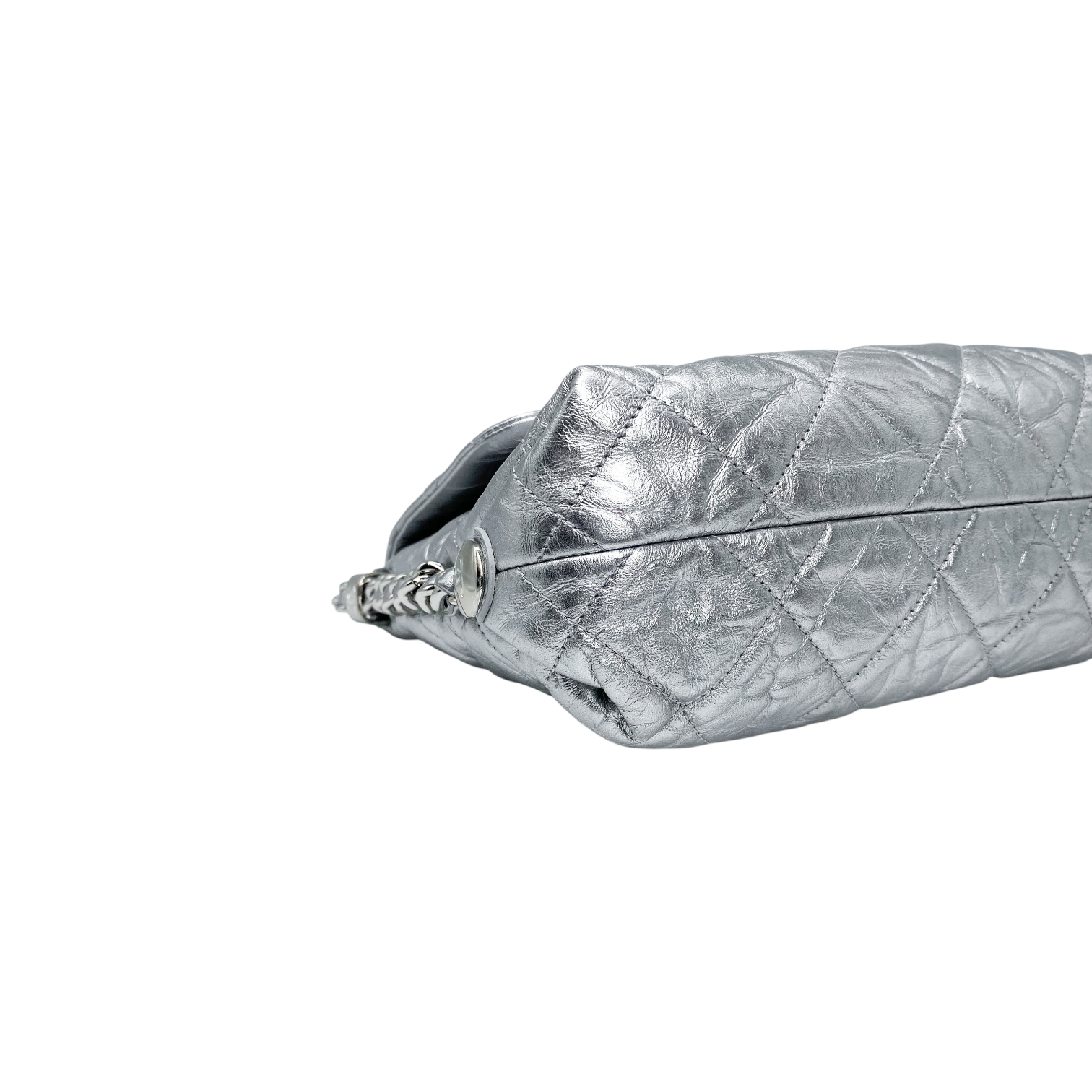 Chanel Silver Big Bang Crackled Flap Bag