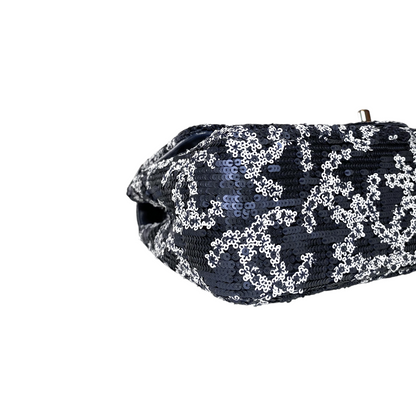 Chanel Navy Sequin CC Flap Bag