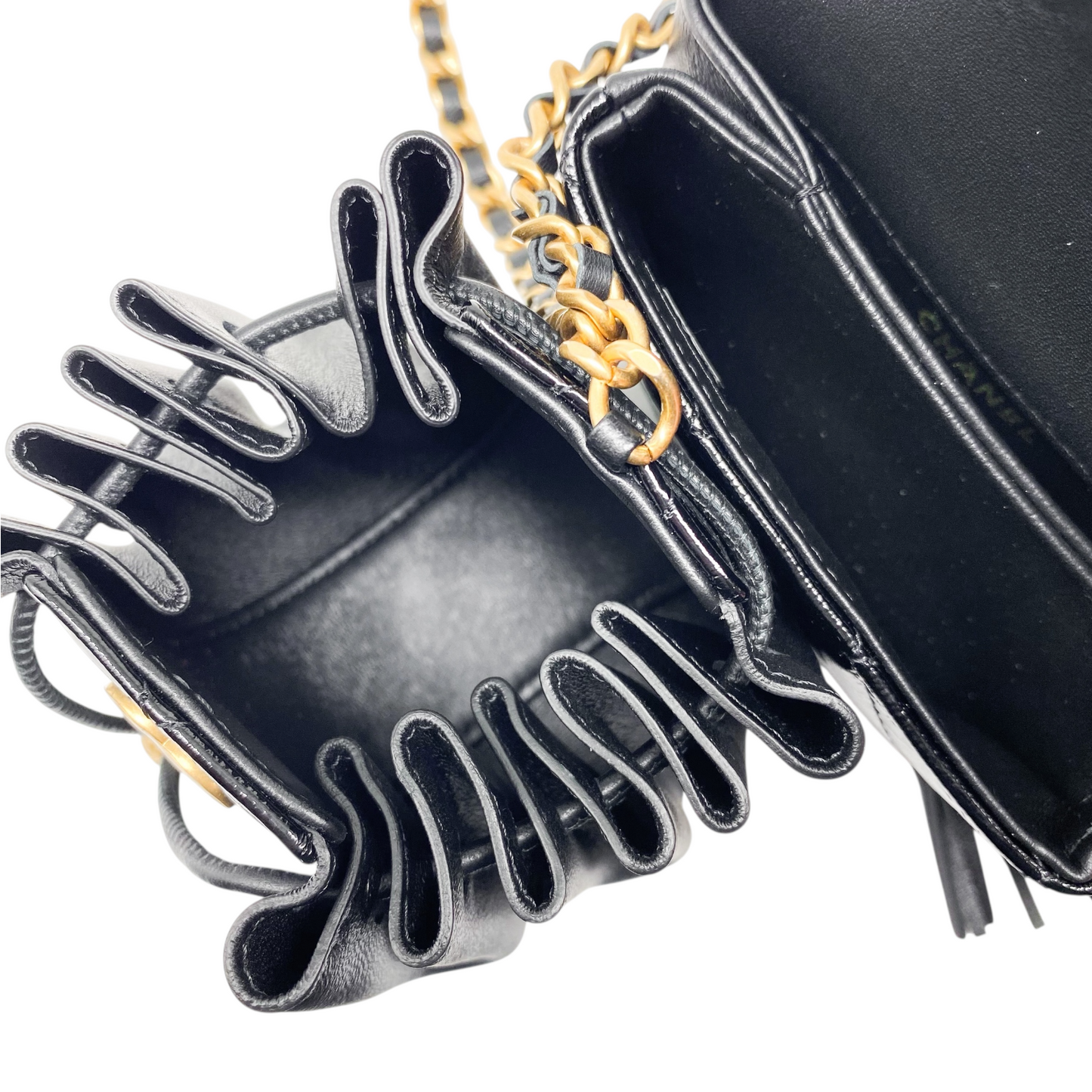 Chanel Black Double Pouch Waist Belt