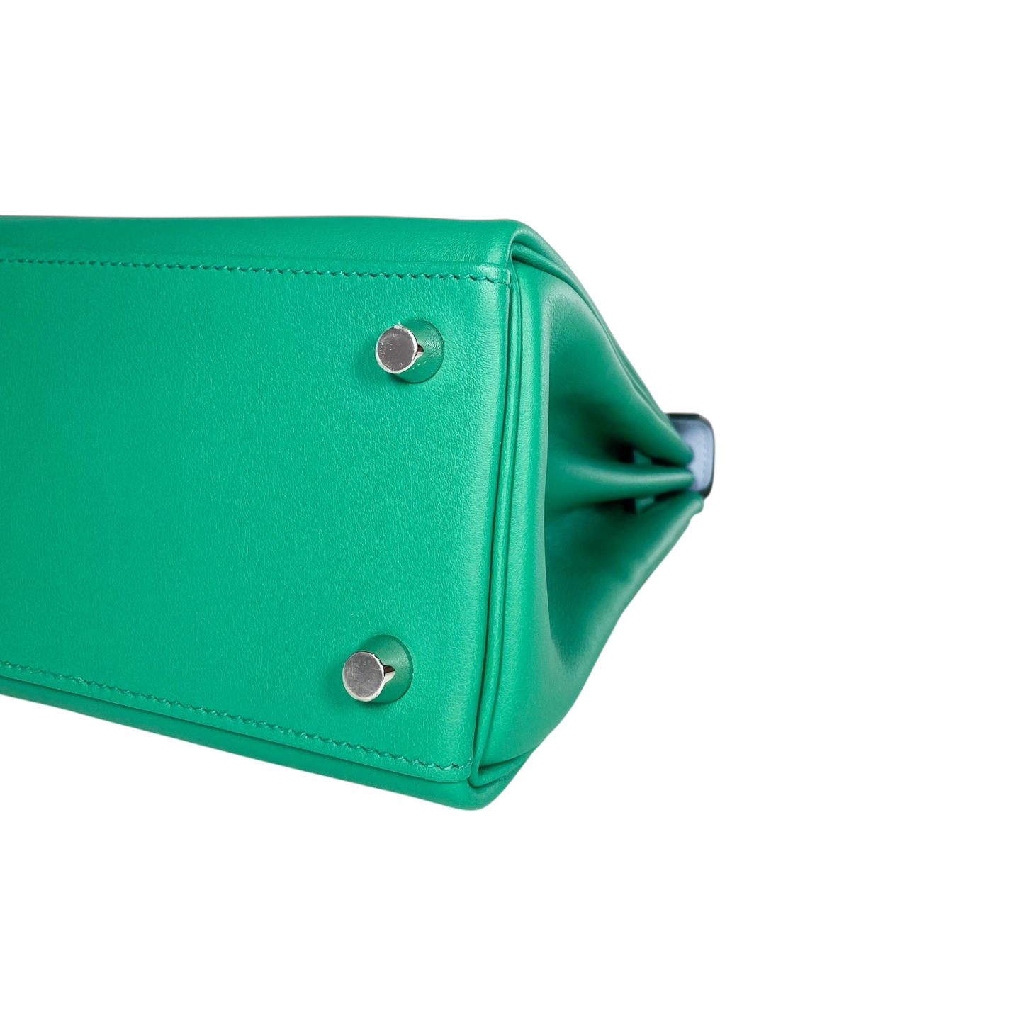 Hermes Kelly 25 Verso Vert Vertigo Bleu Celeste Swift Palladium Hardware