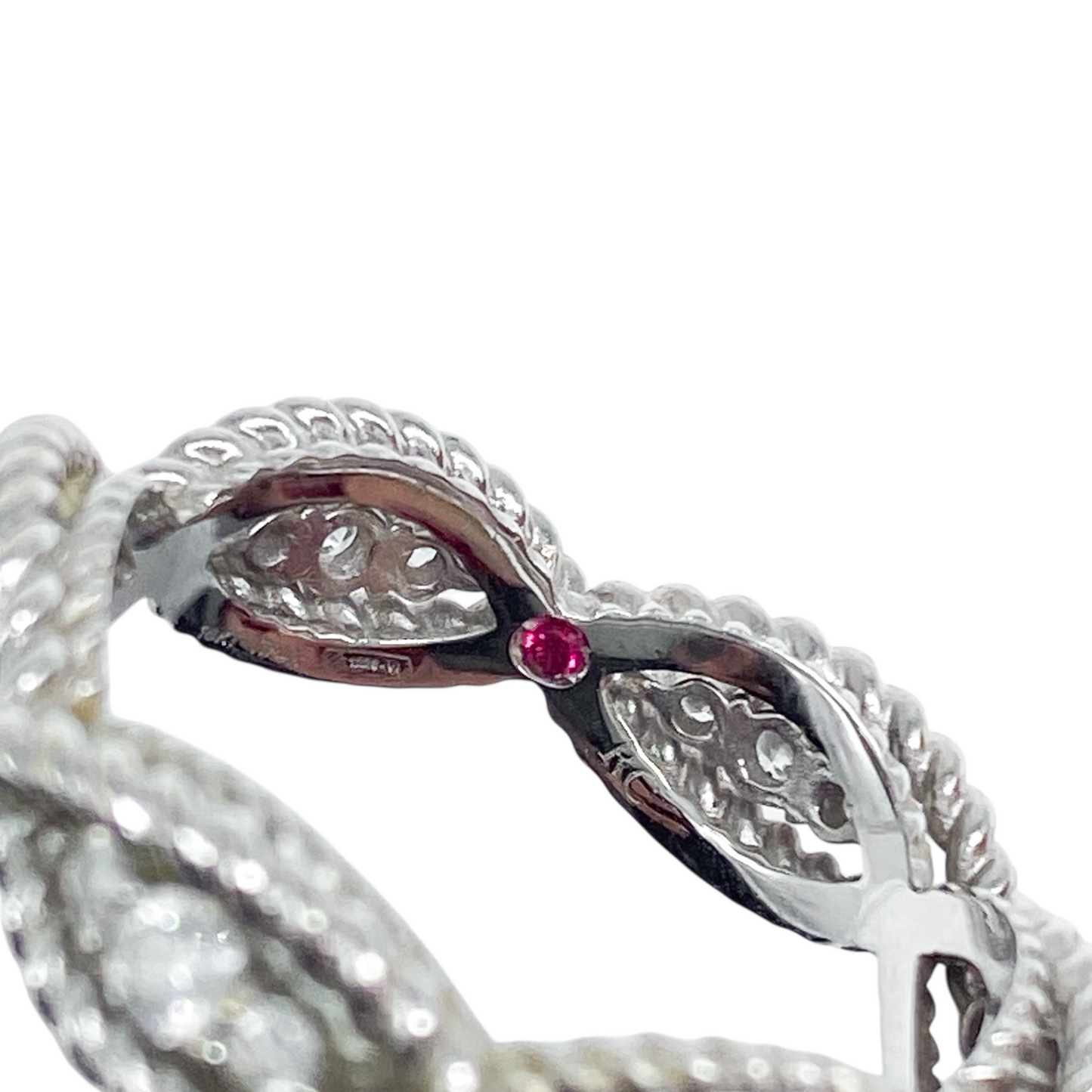 Roberto Coin White Gold Diamond Ruby Inside Ring